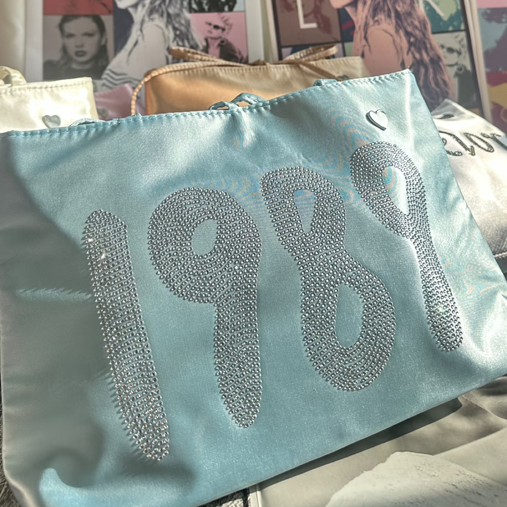 Beaded Satin Shoulder Bag