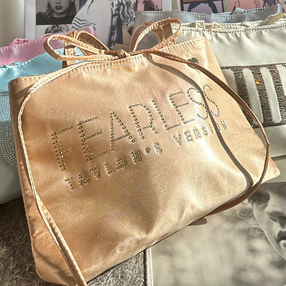 Beaded Satin Shoulder Bag