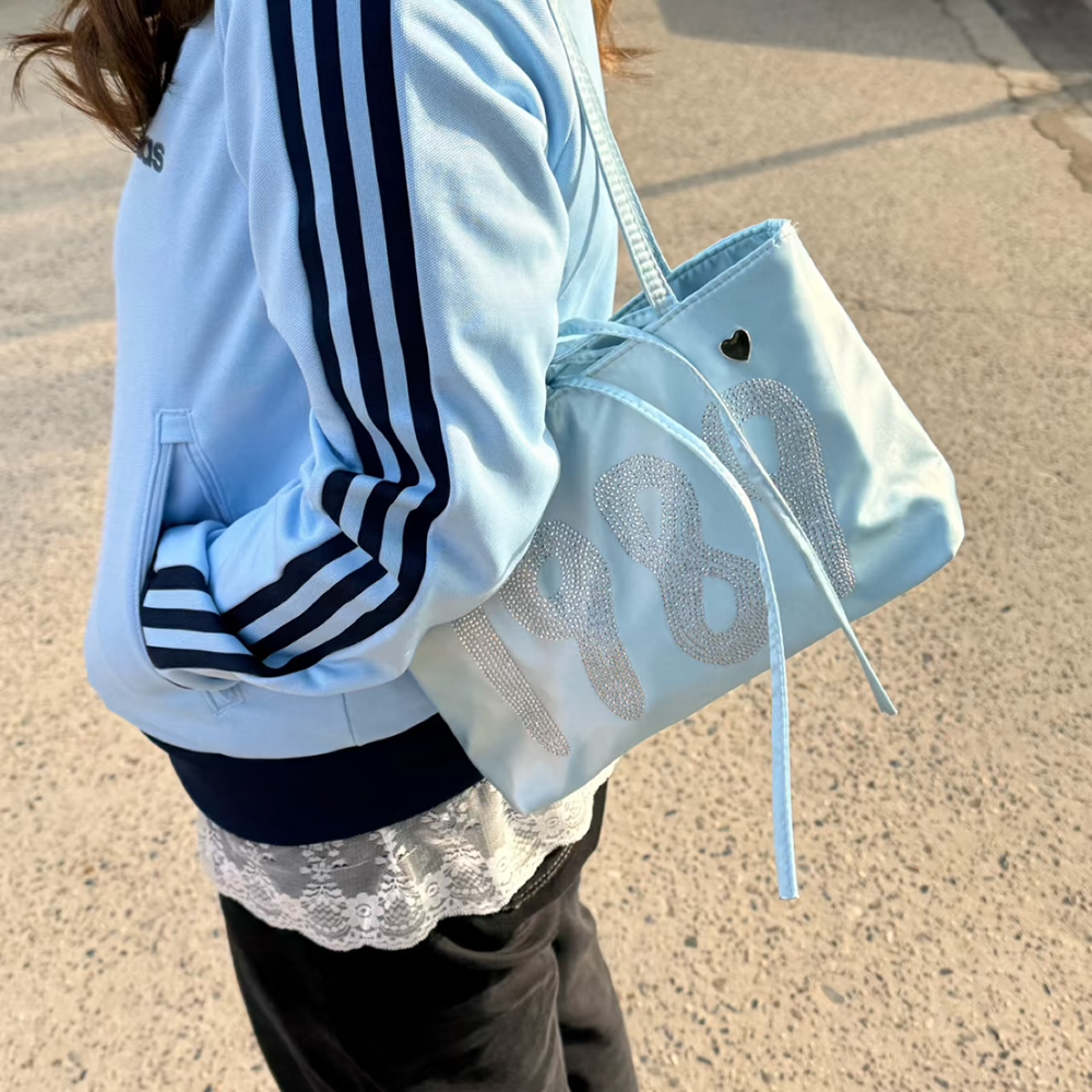 Beaded Satin Shoulder Bag