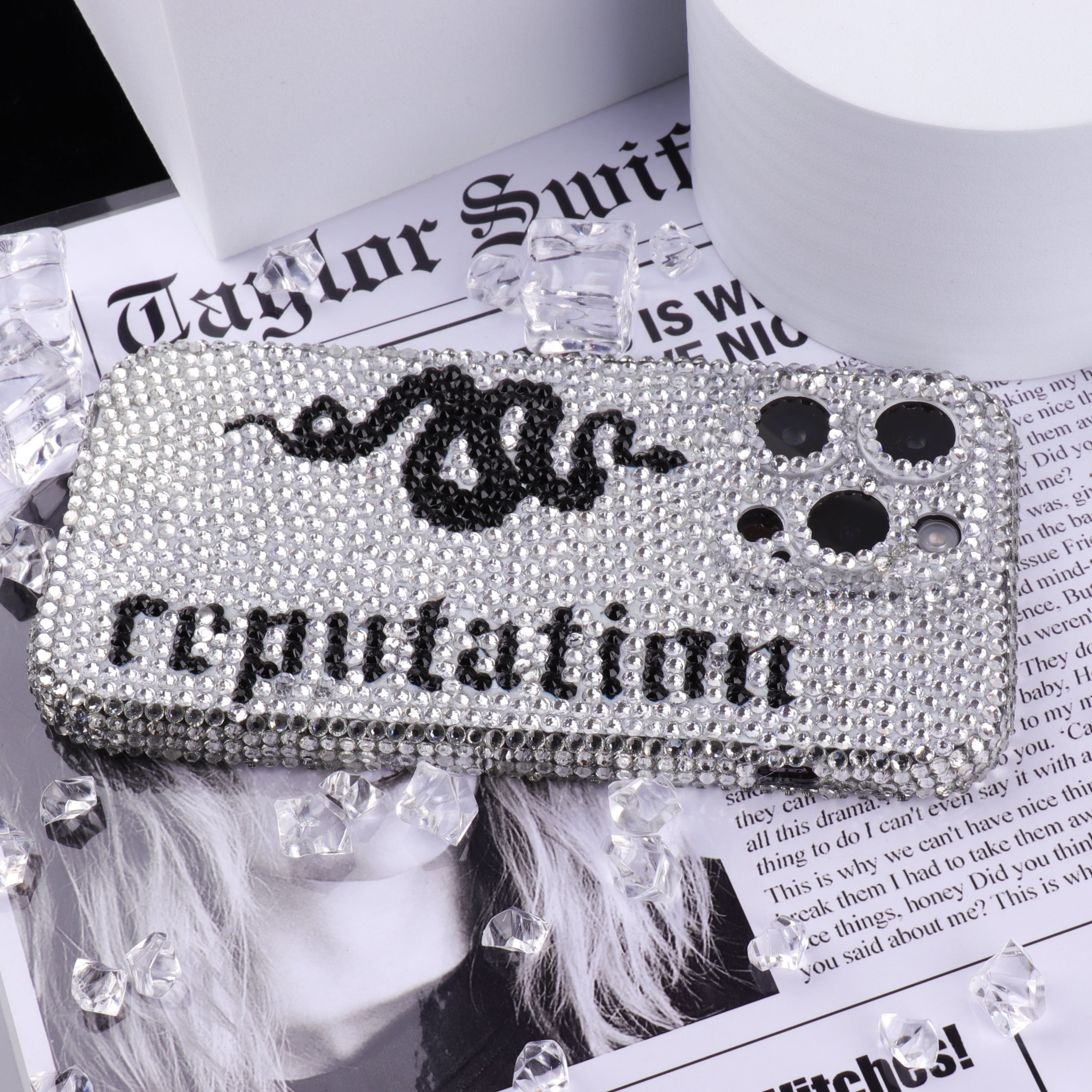REP Snake Rhinestone Phone Case