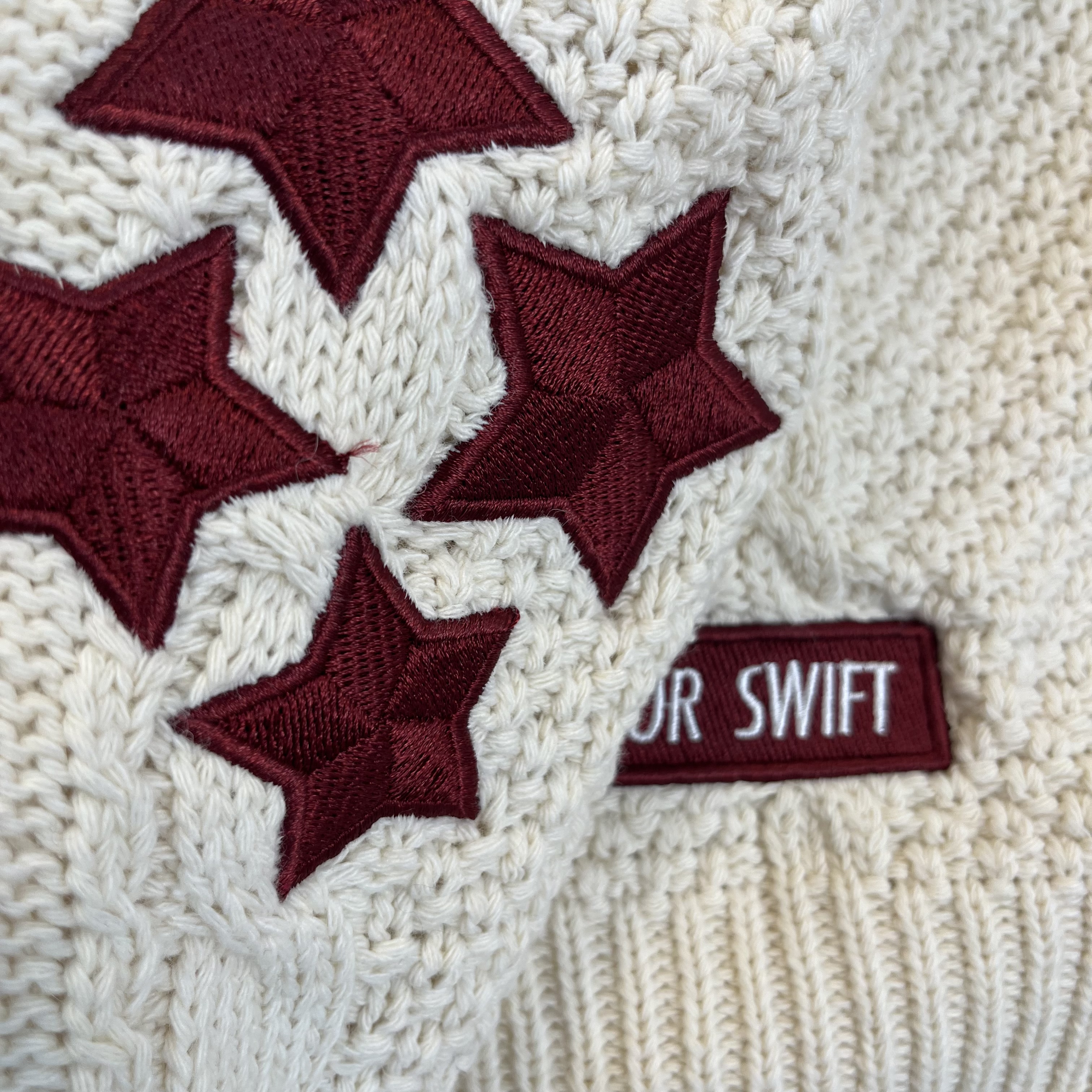 Red Stars Taylor's Version Inspired White Cardigan