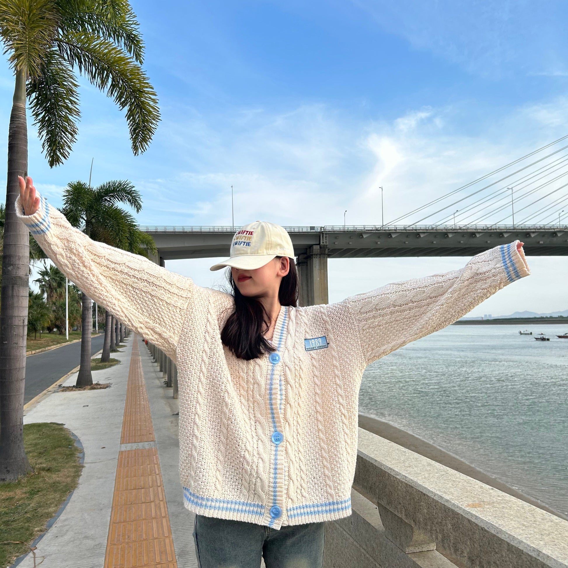 1989 Inspired Blue & Cream Cardigan