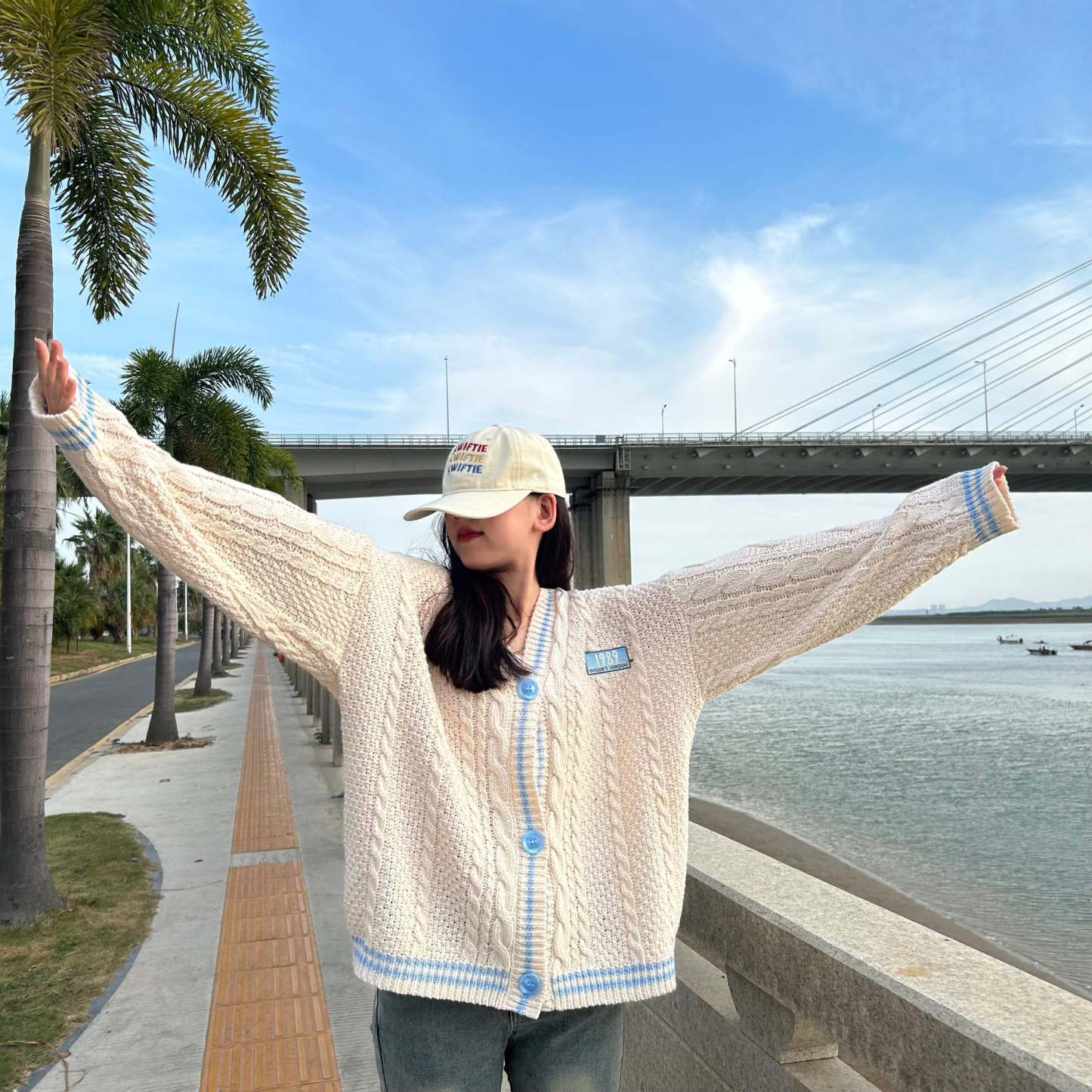 1989 Inspired Blue & Cream Cardigan