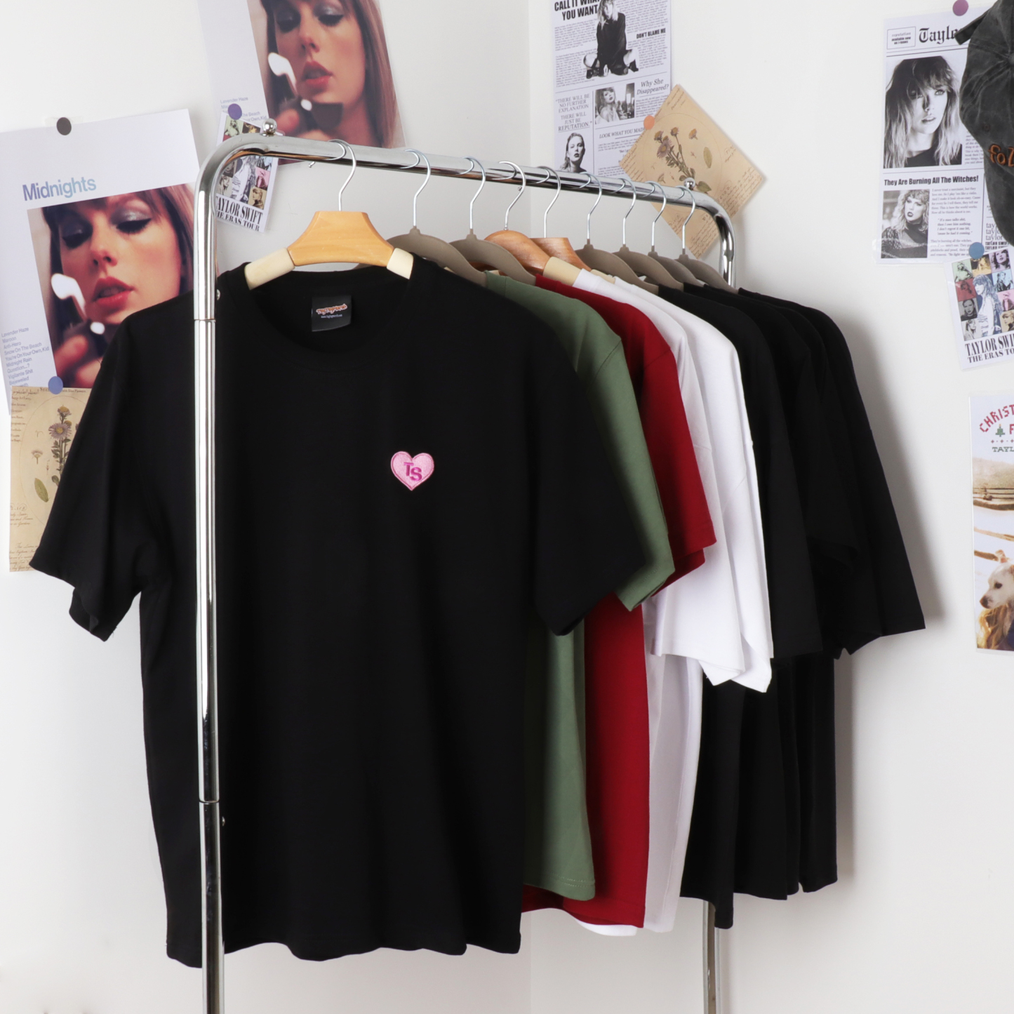 Pink Heart TS Embroidery Tee