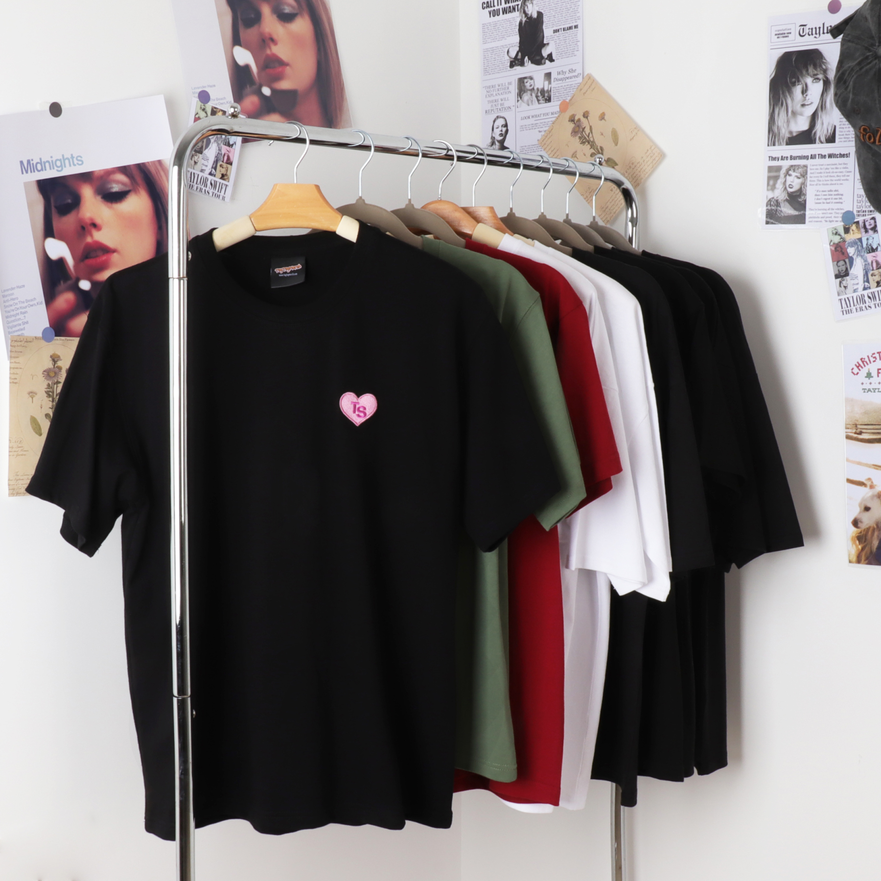 Pink Heart TS Embroidery Tee