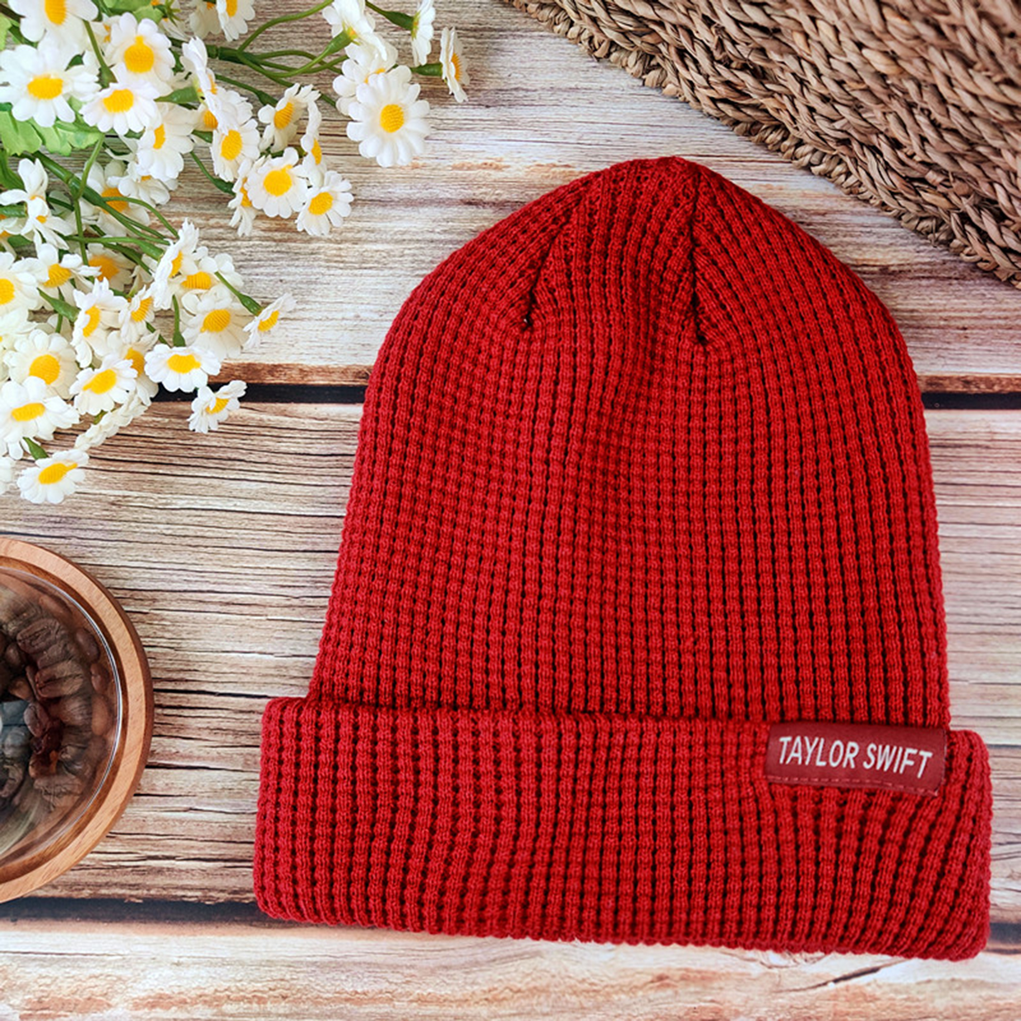 Red Knitting Beanie