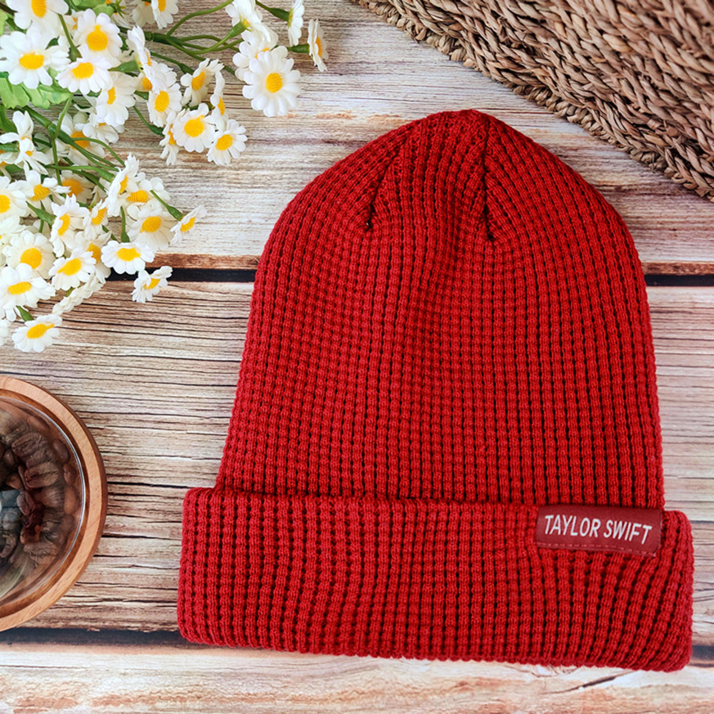 Red Knitting Beanie