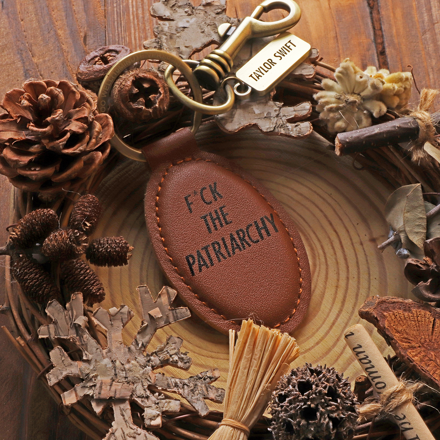 F*ck The Patriarchy Leather Keychain