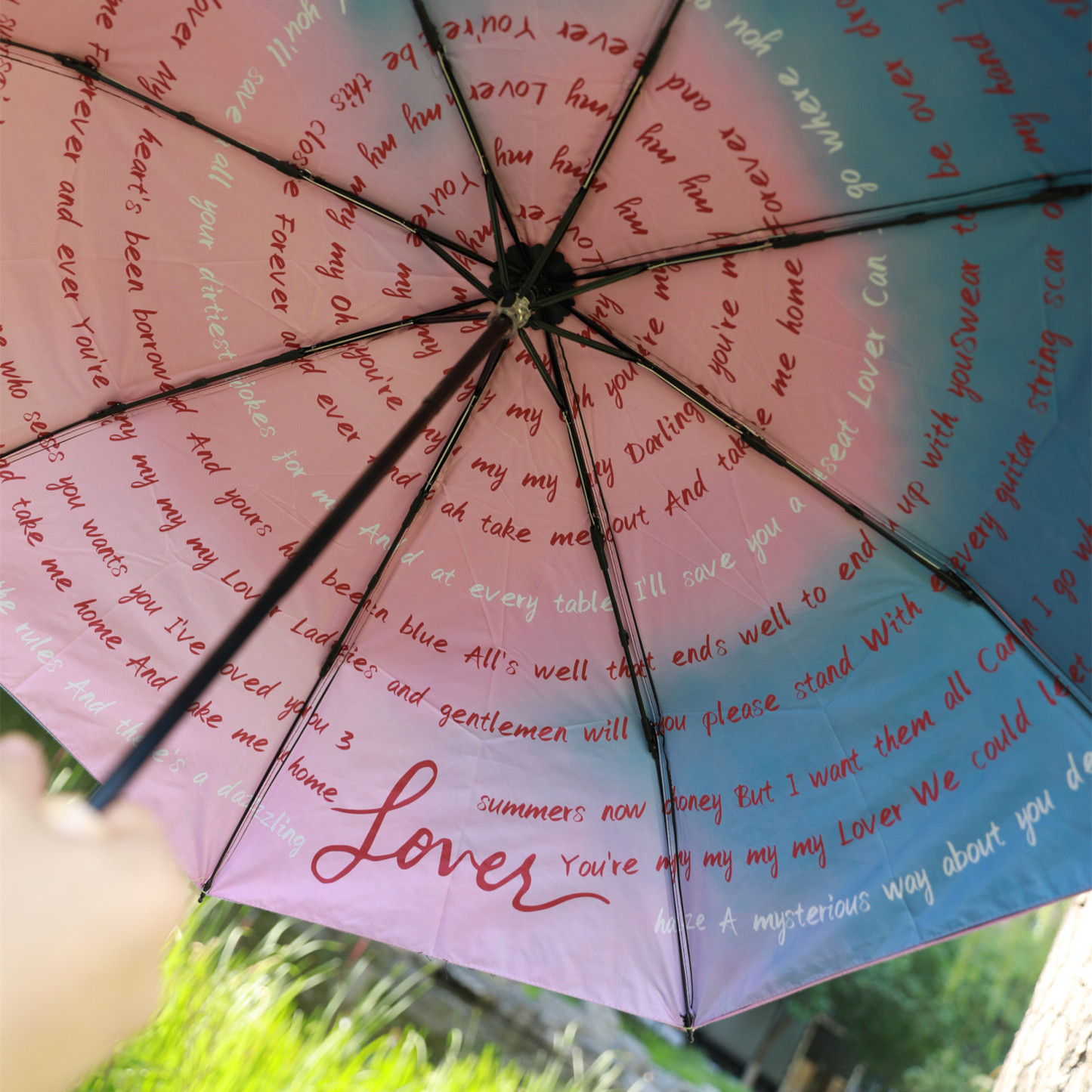 Lover-Inspired Pink & Blue Umbrella