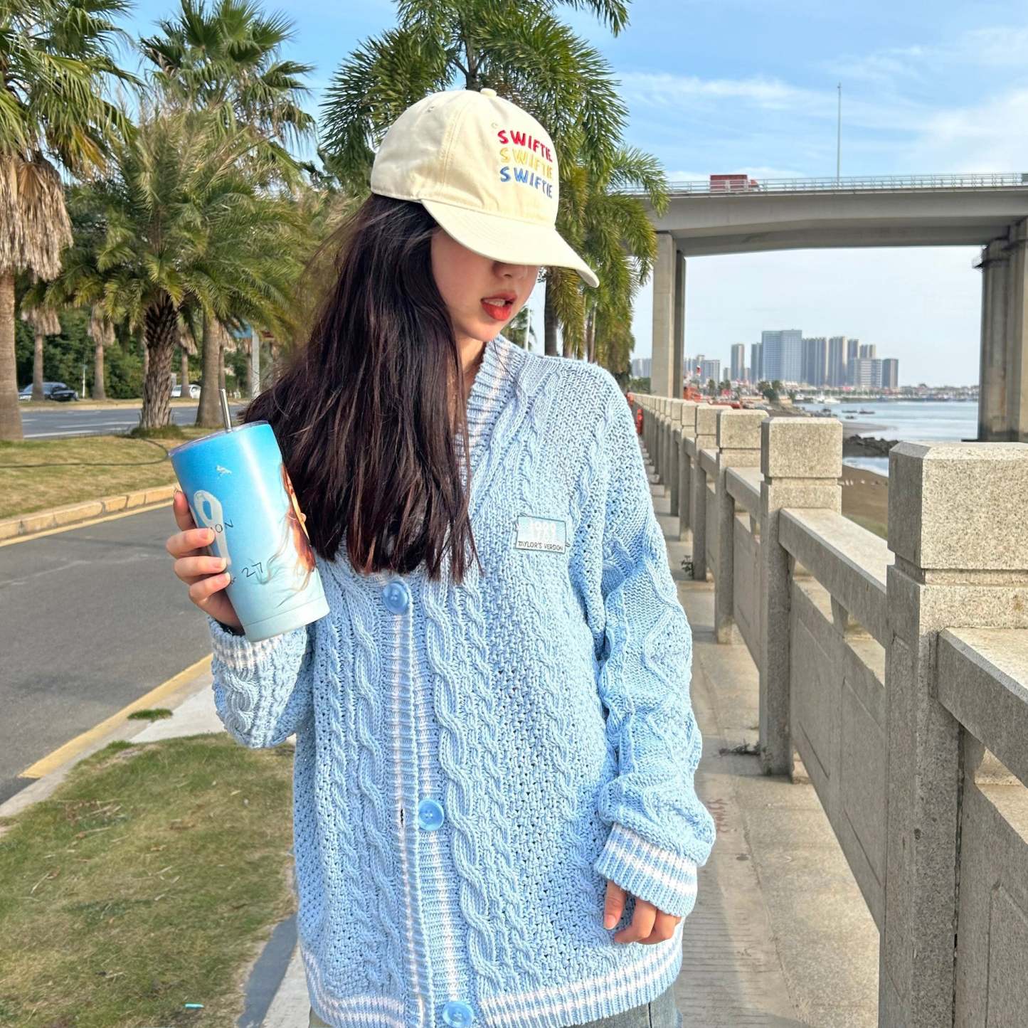 1989 Inspired Blue & Cream Cardigan