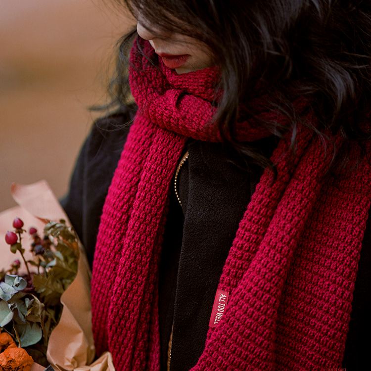 RED Inspired Tasseled Scarf