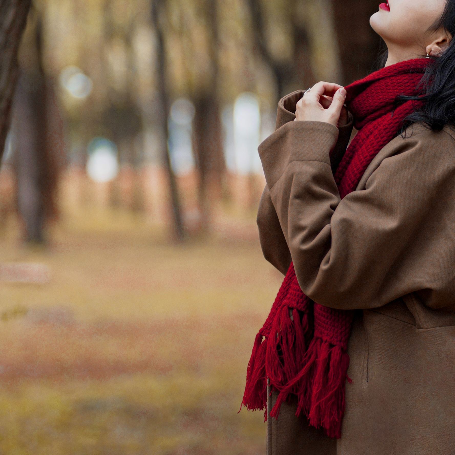 RED Inspired Tasseled Scarf