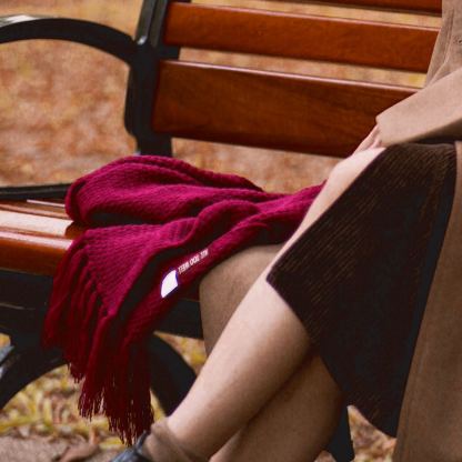 RED Inspired Tasseled Scarf