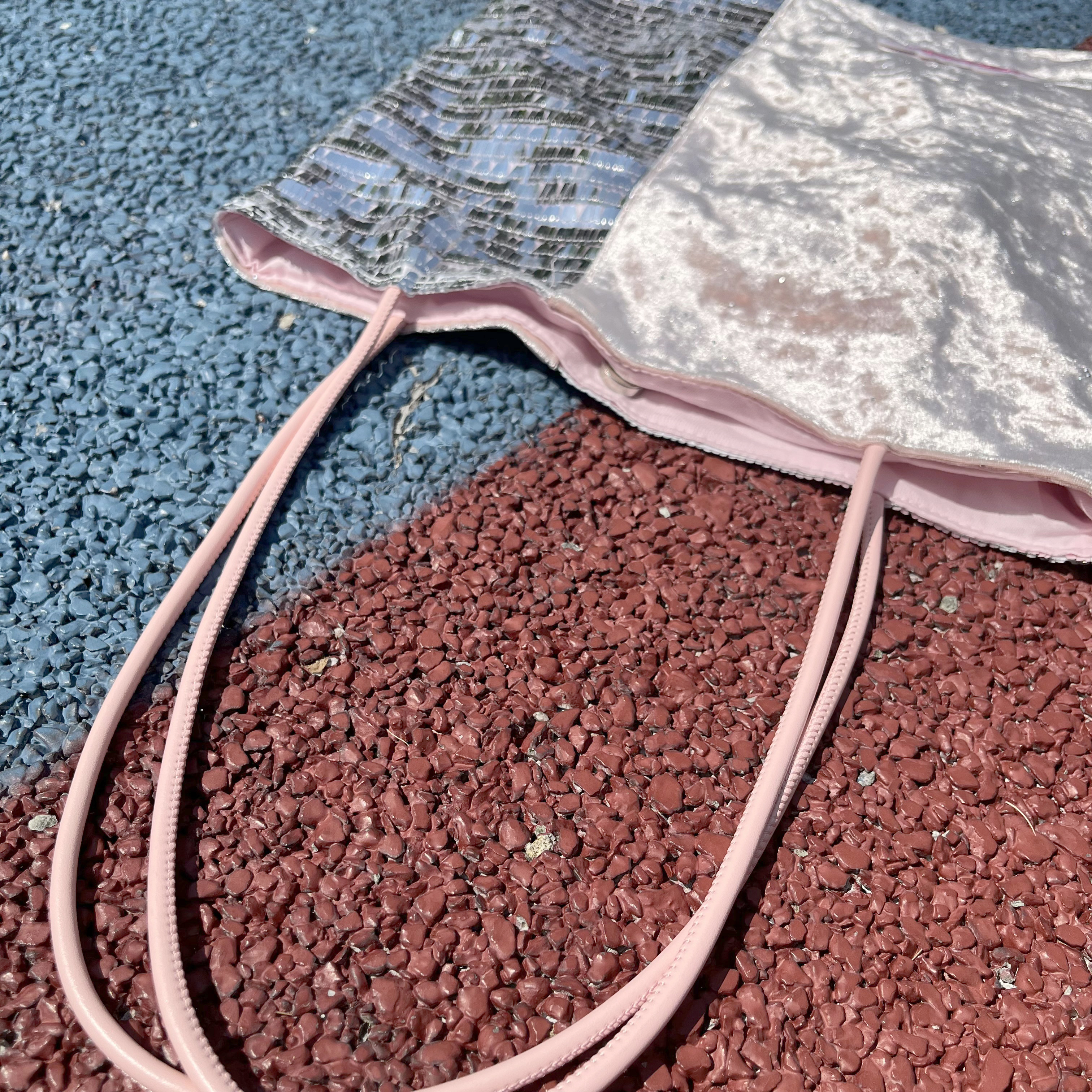 Lover Pink & Silver Sequin Tote Bag