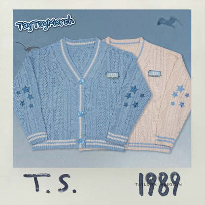 1989 Inspired Blue & Cream Cardigan