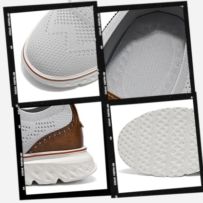 ⏰LAST DAY - 50% OFF🛒Men's Hands Free Slip On Oxford Shoes – Ultra Comfortable knitted fabric shoes, Lightweight Casual Walking Sneakers, Comfortable Dress Shoes, Mesh Urban Shoes for Business & Daily Wear