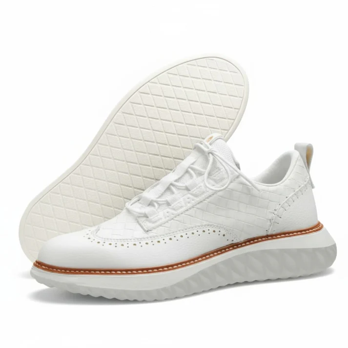 ⏰LAST DAY - 60% OFF🛒 Men's Comfortable Lace-Up Brogue Sneakers – Ultra-Lightweight & Breathable Woven Upper, Arch Support, Wide-Toe Fit, Shock-Absorbing Sole for All-Day Comfort