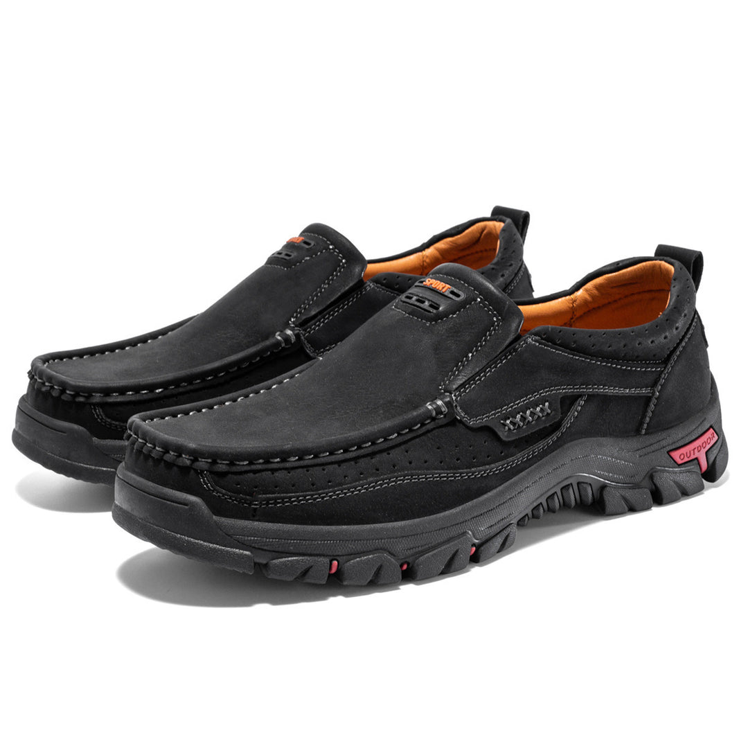 Mitchell Shoes Men's Non-slip Walking Leather Lightweight Breathable Casual Loafers