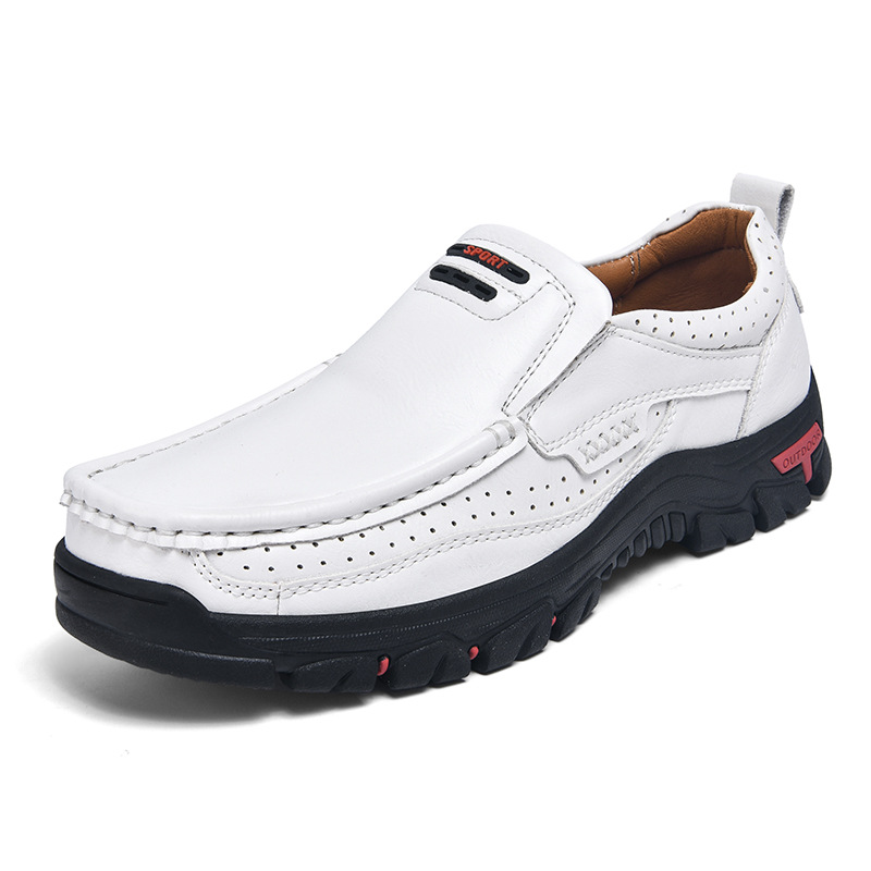 Mitchell Shoes Men's Non-slip Walking Leather Lightweight Breathable Casual Loafers