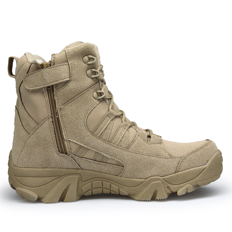 SOLESOCIETYHUB X OKIY Men's Military Boots Ankle Support Hiking Boots Waterproof Non-Slip Anti-Puncture Work Boots