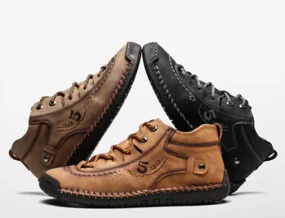 🚨40% Off! Limited Time Offer, While Supplies Last! 🚨Men's Outdoor Comfort Leather Arch Support Boots Non-slip Wear-resistant Driving Boots