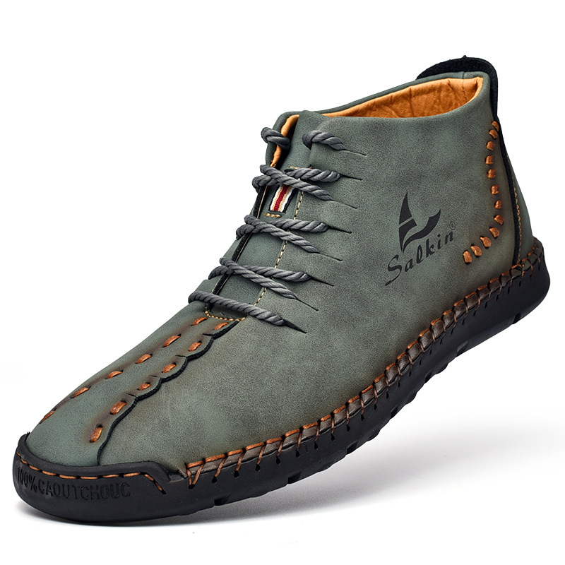 💥Last day deals 70% OFF💥Men's Casual Leather Lightweight Warm Arch Support Non-Slip Driving Boots
