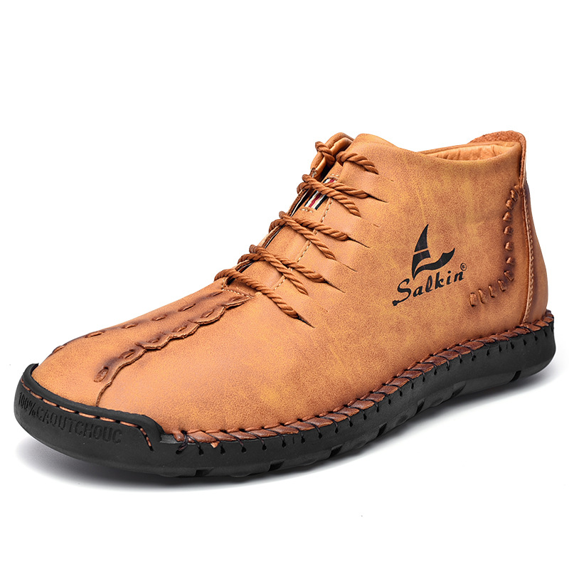 💥Last day deals 70% OFF💥Men's Casual Leather Lightweight Warm Arch Support Non-Slip Driving Boots