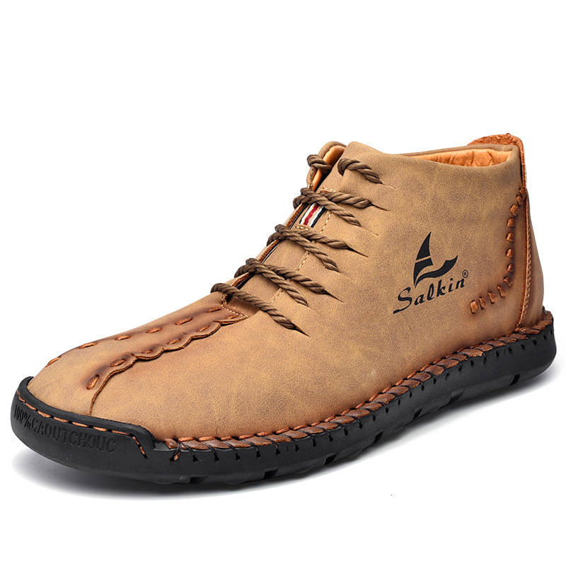 💥Last day deals 70% OFF💥Men's Casual Leather Lightweight Warm Arch Support Non-Slip Driving Boots