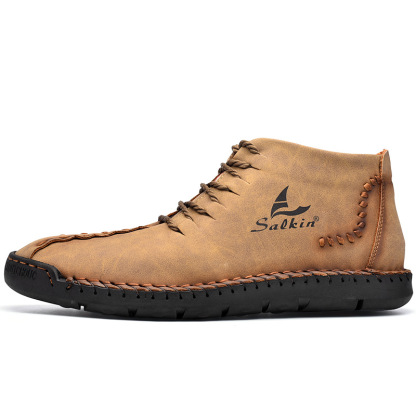 💥Last day deals 70% OFF💥Men's Casual Leather Lightweight Warm Arch Support Non-Slip Driving Boots
