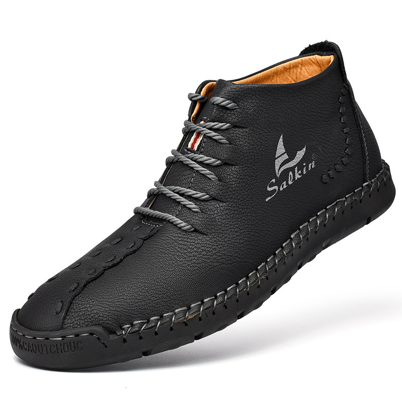 💥Last day deals 70% OFF💥Men's Casual Leather Lightweight Warm Arch Support Non-Slip Driving Boots