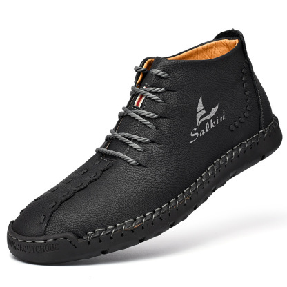 💥Last day deals 70% OFF💥Men's Casual Leather Lightweight Warm Arch Support Non-Slip Driving Boots