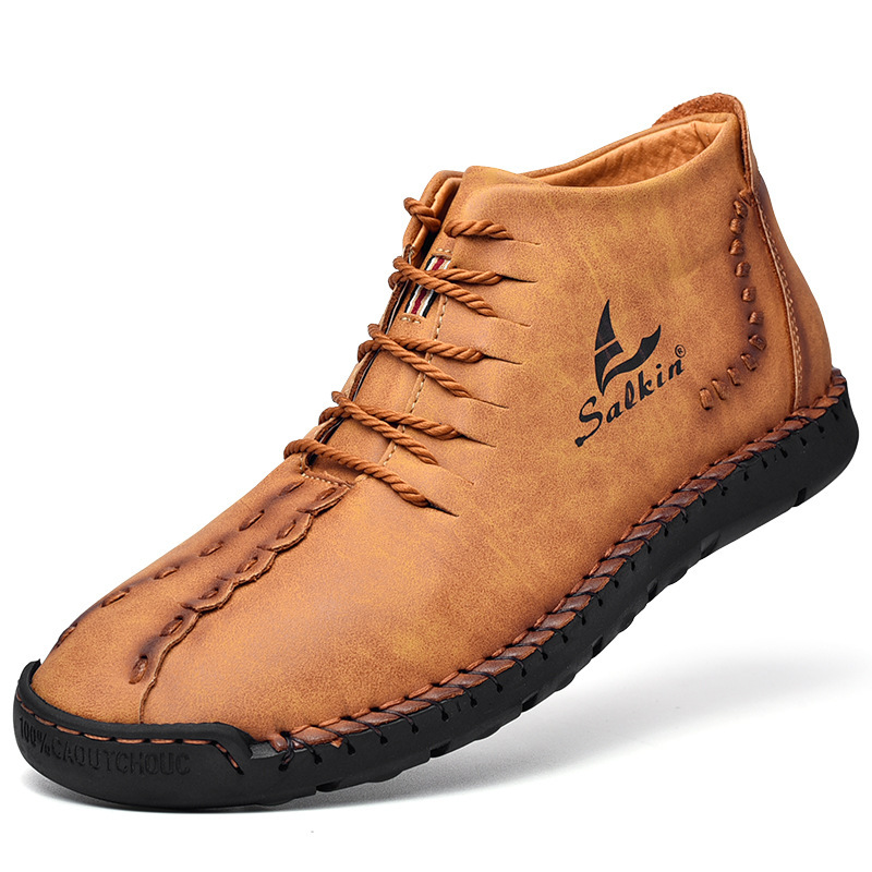 💥Last day deals 70% OFF💥Men's Casual Leather Lightweight Warm Arch Support Non-Slip Driving Boots