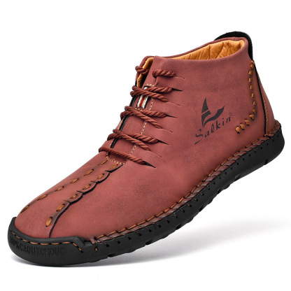 💥Last day deals 70% OFF💥Men's Casual Leather Lightweight Warm Arch Support Non-Slip Driving Boots