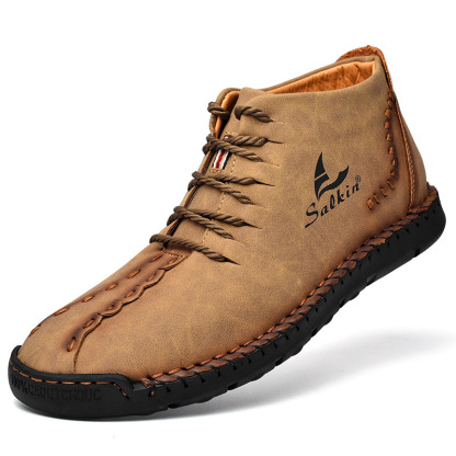💥Last day deals 70% OFF💥Men's Casual Leather Lightweight Warm Arch Support Non-Slip Driving Boots