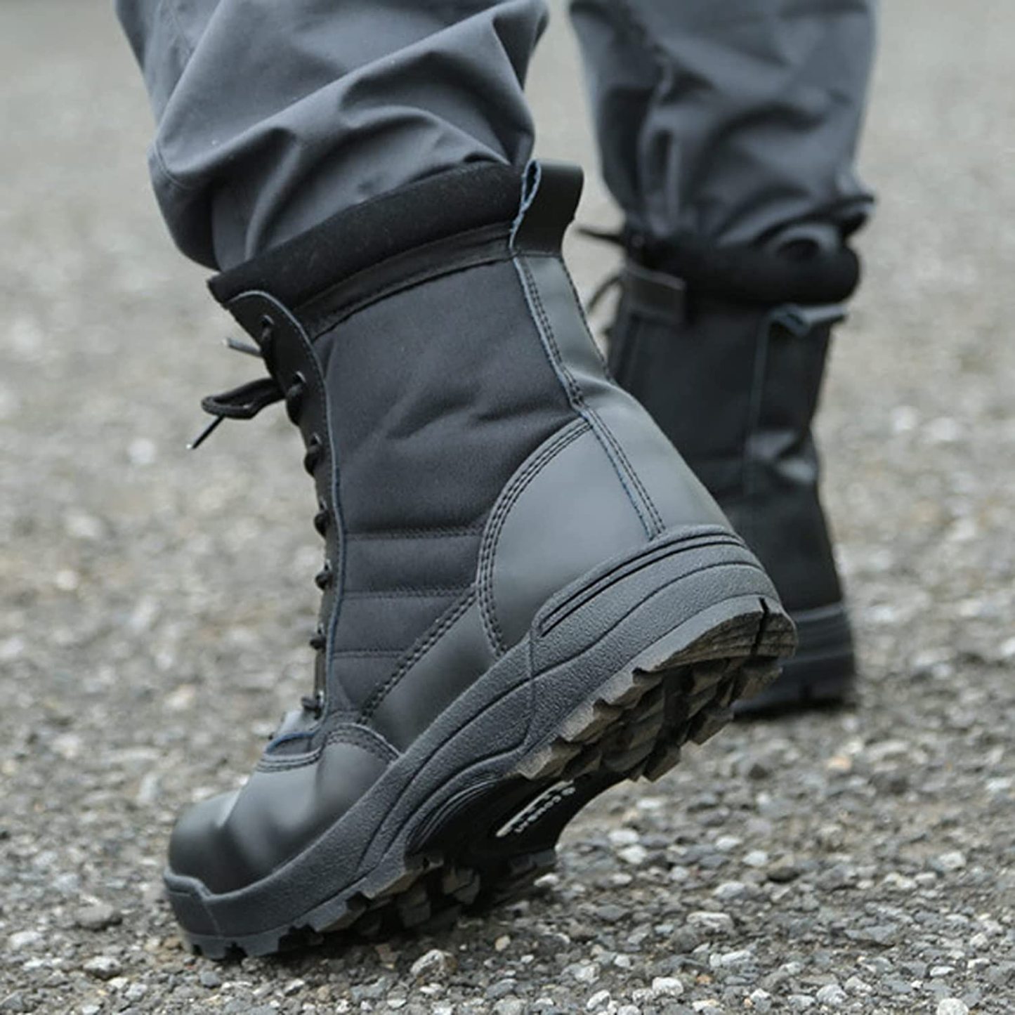 Solesocietythub Men Waterproof Steel Toe Work Boots Non-Slip Hiking Boots Tactical Boots
