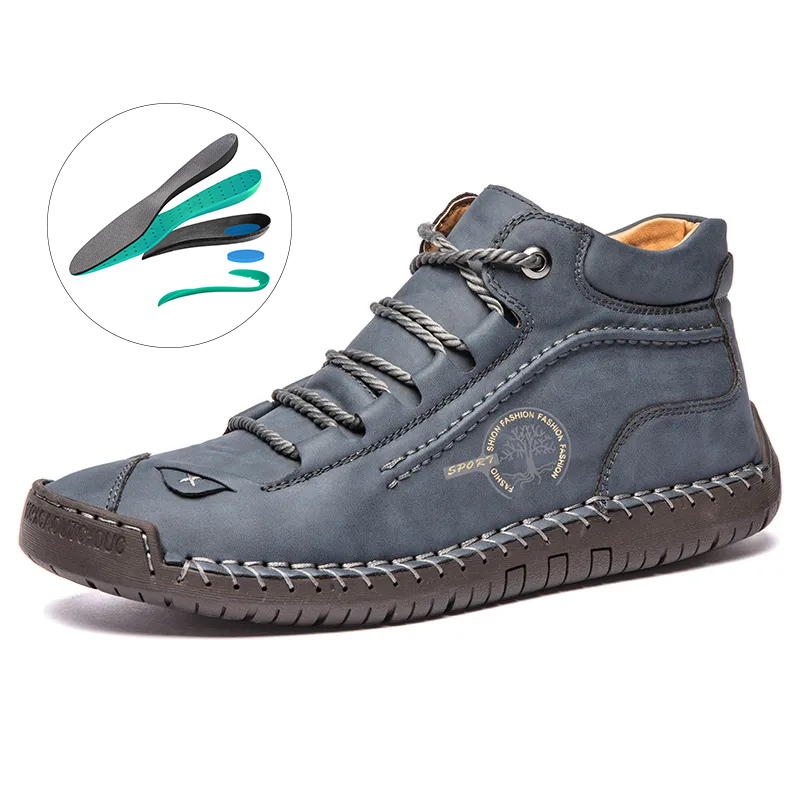 (⏰LAST DAY - 49% OFF🛒)Men's Retro Hand-Stitched Pigskin Boots – Wide Toe, Breathable, Non-Slip, Arch Support, Memory Foam Insole, Lightweight & Comfortable for Walking & Driving