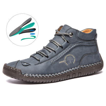 (⏰LAST DAY - 49% OFF🛒)Men's Retro Hand-Stitched Pigskin Boots – Wide Toe, Breathable, Non-Slip, Arch Support, Memory Foam Insole, Lightweight & Comfortable for Walking & Driving
