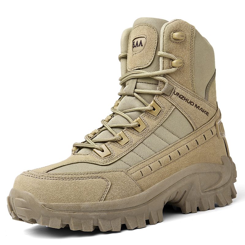 Men's Waterproof Anti-Sprain Anti-Puncture Work Combat Boots Hiking Boots (Durability Upgrade)