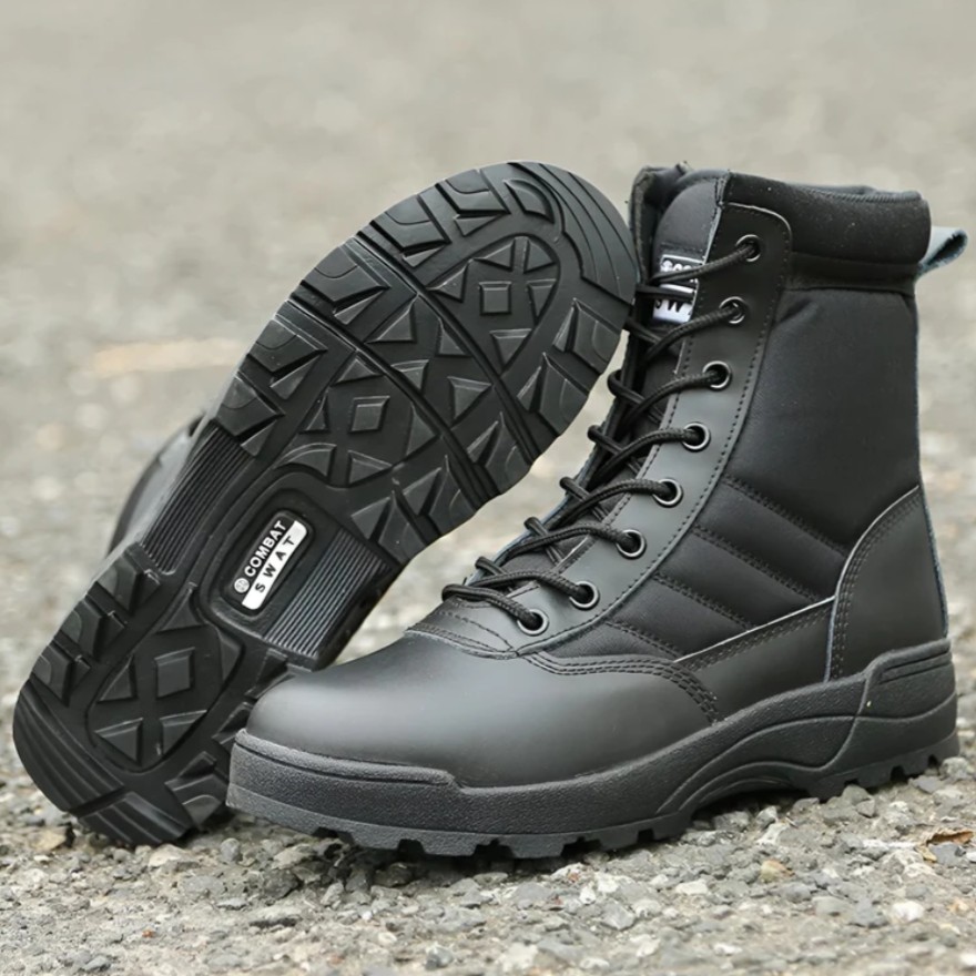 Solesocietythub Men Waterproof Steel Toe Work Boots Non-Slip Hiking Boots Tactical Boots