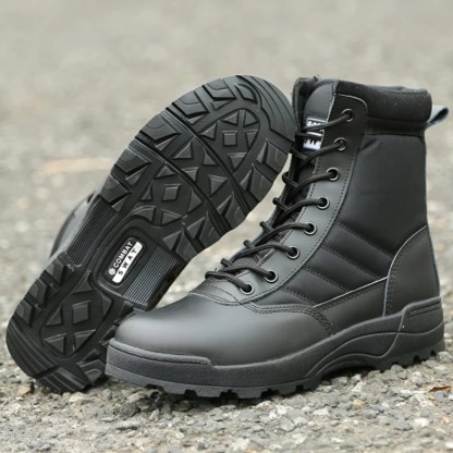 Solesocietythub Men Waterproof Steel Toe Work Boots Non-Slip Hiking Boots Tactical Boots