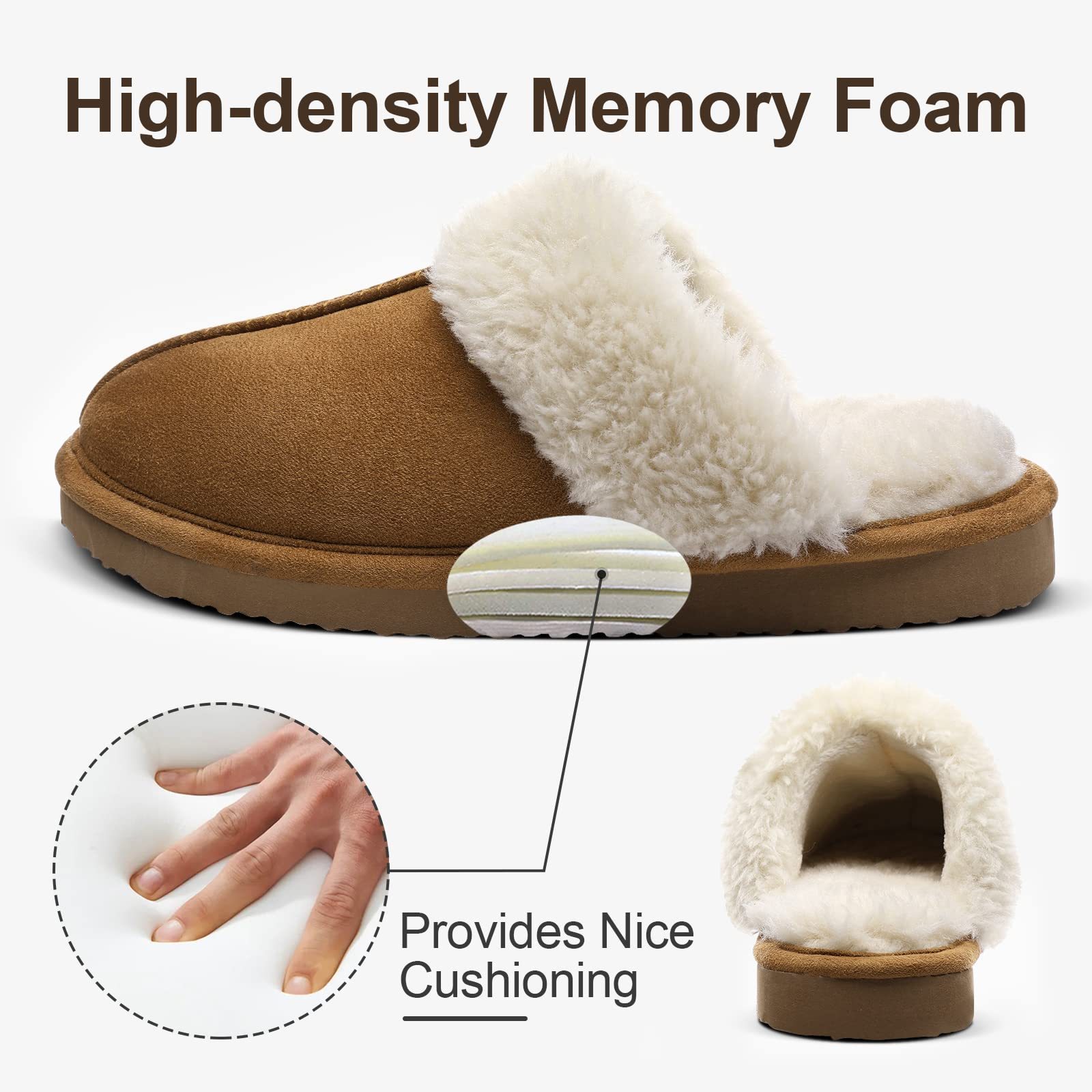 Fuzzy Winter Memory Foam Slippers