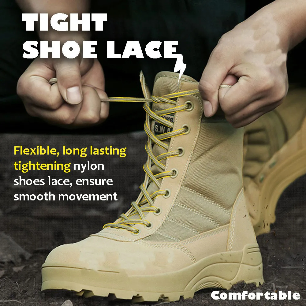 Solesocietythub Men Waterproof Steel Toe Work Boots Non-Slip Hiking Boots Tactical Boots