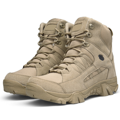 SOLESOCIETYHUB X OKIY Men's Military Boots Ankle Support Hiking Boots Waterproof Non-Slip Anti-Puncture Work Boots