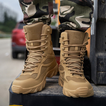 (🎖️MEMORIAL DAY SALE - 70% OFF) Men's Military Desert Combat Boots Waterproof Non-Slip Hiking Boots Work Boots