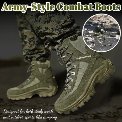 Men's Waterproof Anti-Sprain Anti-Puncture Work Combat Boots Hiking Boots (Durability Upgrade)