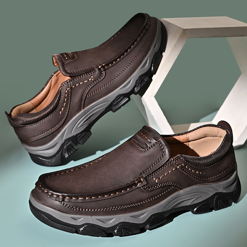 ⏰Promotion 50% OFF - Men's Orthopedic Walking Shoes Genuine Leather Slip On Loafers