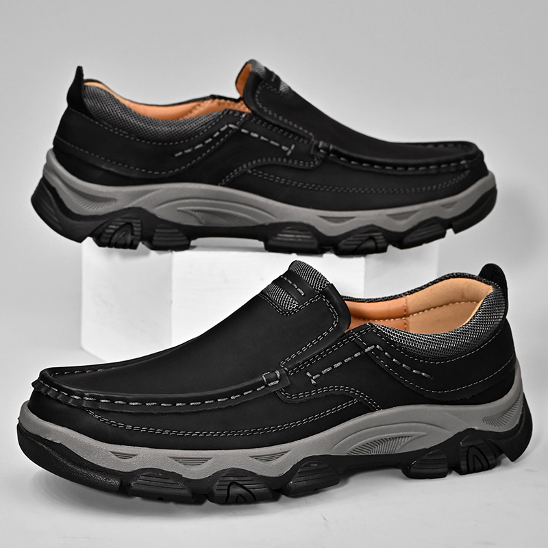 ⏰Promotion 50% OFF - Men's Orthopedic Walking Shoes Genuine Leather Slip On Loafers