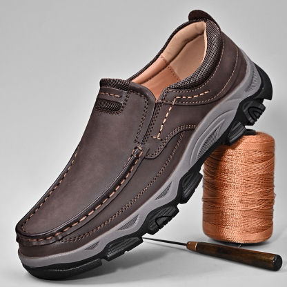 ⏰Promotion 50% OFF - Men's Orthopedic Walking Shoes Genuine Leather Slip On Loafers