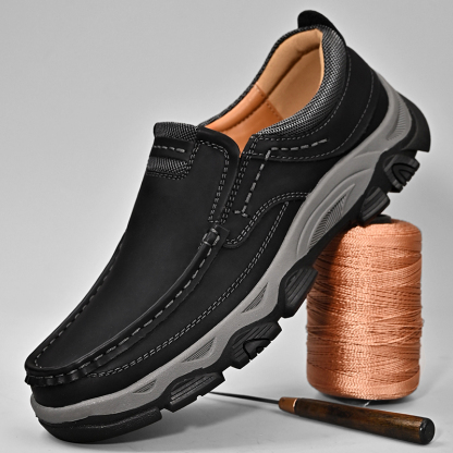 ⏰Promotion 50% OFF - Men's Orthopedic Walking Shoes Genuine Leather Slip On Loafers