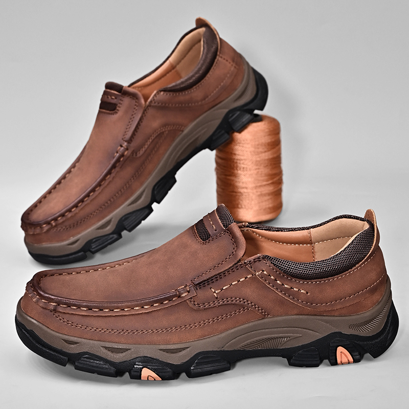 ⏰Promotion 50% OFF - Men's Orthopedic Walking Shoes Genuine Leather Slip On Loafers